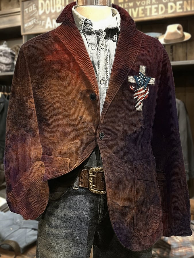Men's Faith Print Casual Blazer