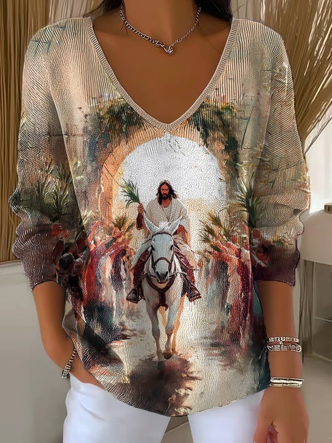 Women'S Casual Faith Long Sleeve T-Shirt