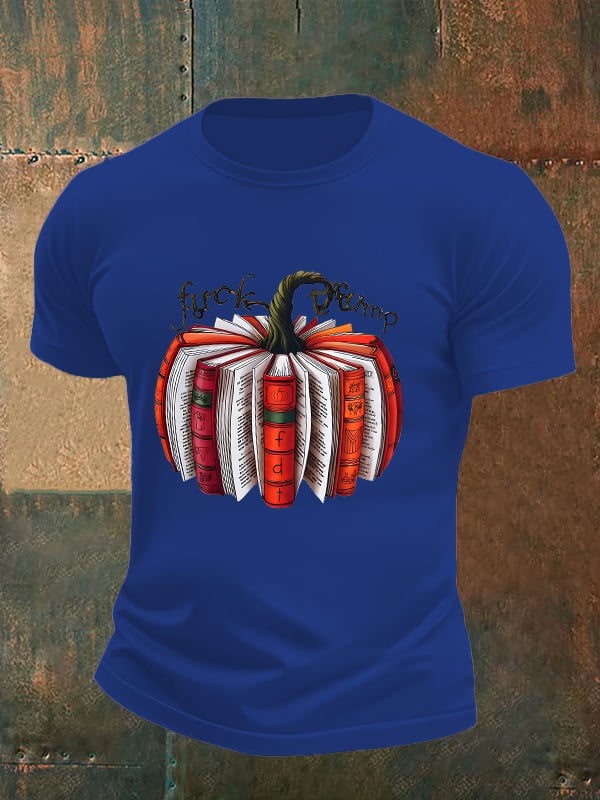 🔥Buy 3 Get 15% Off🔥Men's Fall Book Pumpkin DTF transfer - FDT, Fall Aesthetic print T-Shirt