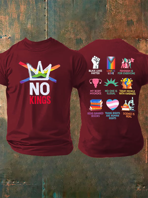 🔥Buy 3 Get 15% Off🔥Men's No Kings Print T-Shirt