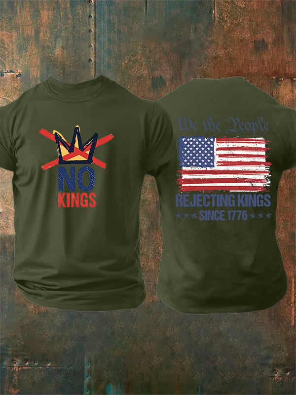 🔥Buy 3 Get 15% Off🔥Men's No Kings, Rejecting Kings Since 1776, We The People T-Shirt