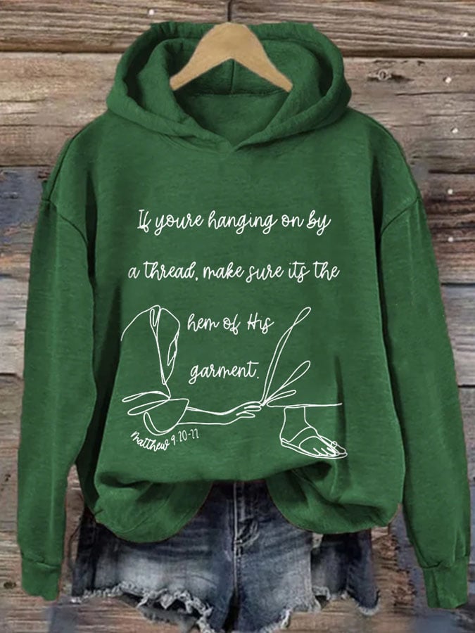 Women's Faith Hem of His Garment Print Hoodie
