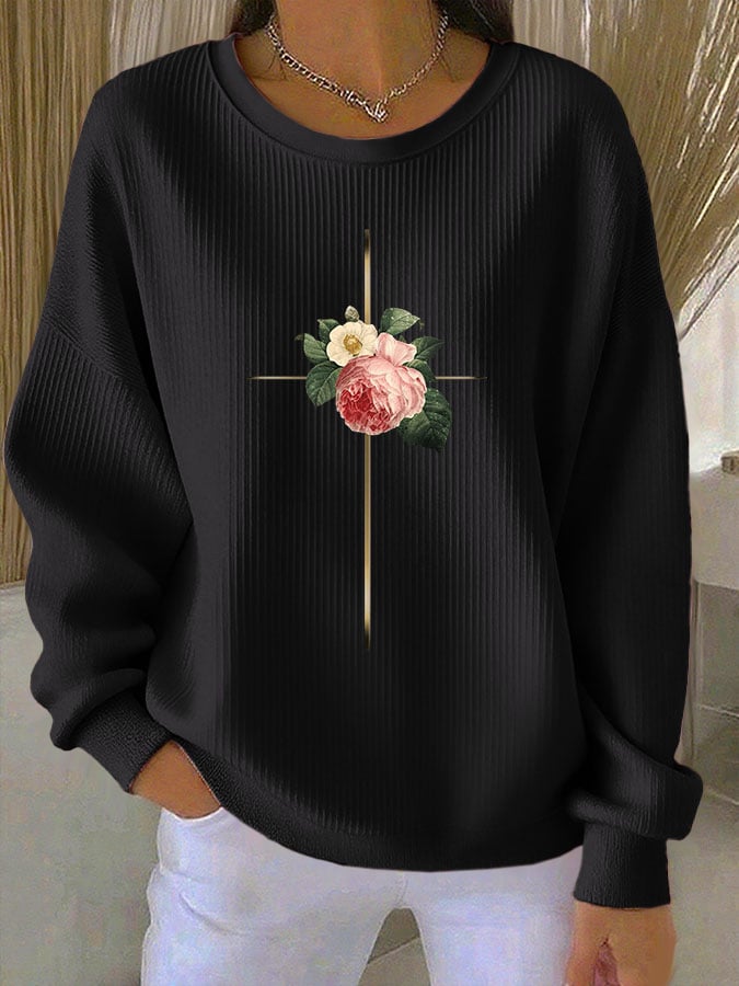 Women's Casual His Way Is Better Print Sweatshirt