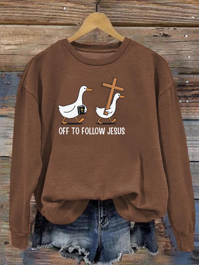Women's OFF TO FOLLOW JESUS printed Sweatshirt