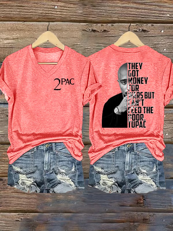 🔥Buy 3 Get 15% Off🔥Women's 2Pac Rapper Print T-Shirt
