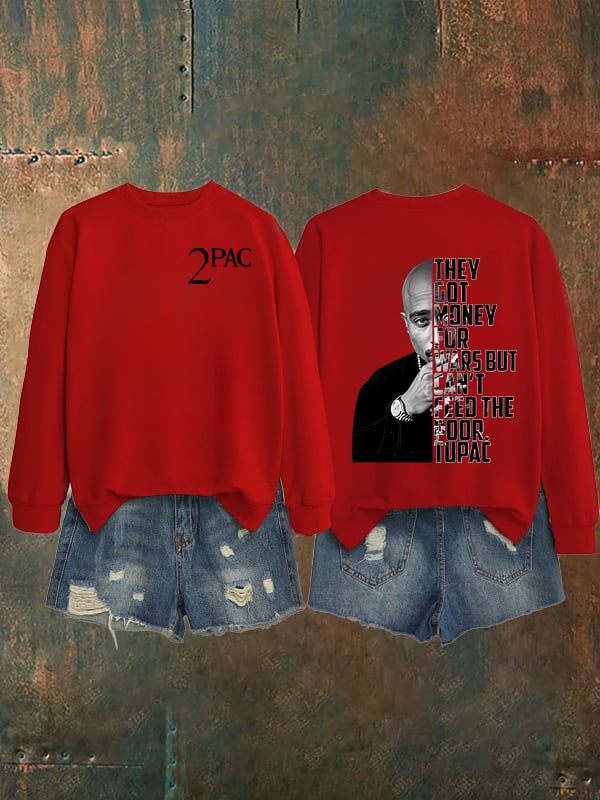 🔥Buy 3 Get 15% Off🔥Women's 2Pac Rapper Print Sweatshirt