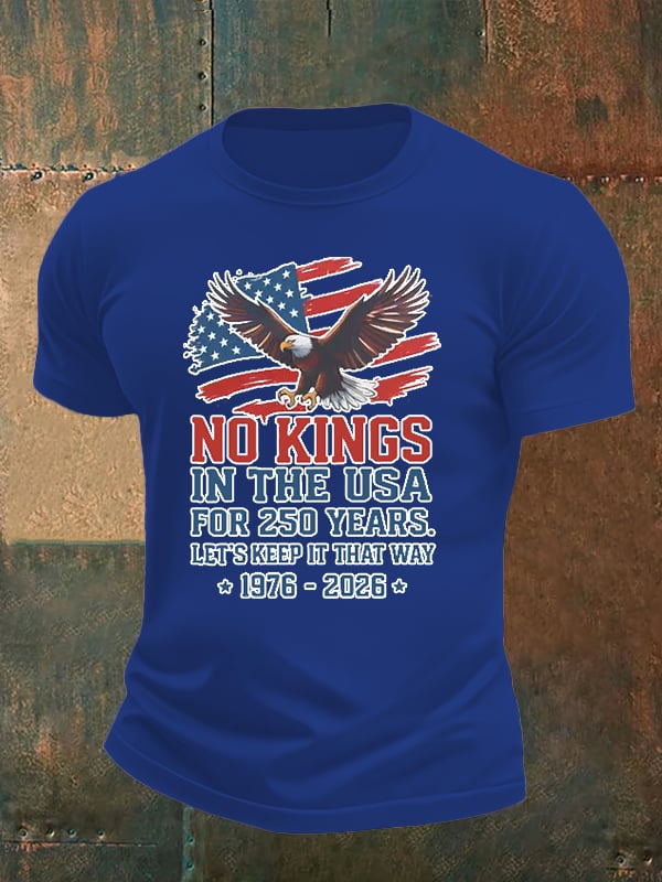 🔥Buy 3 Get 15% Off🔥Men's No Kings USA Patriotic Tee ,250 Years of Democracy printed T-shirt