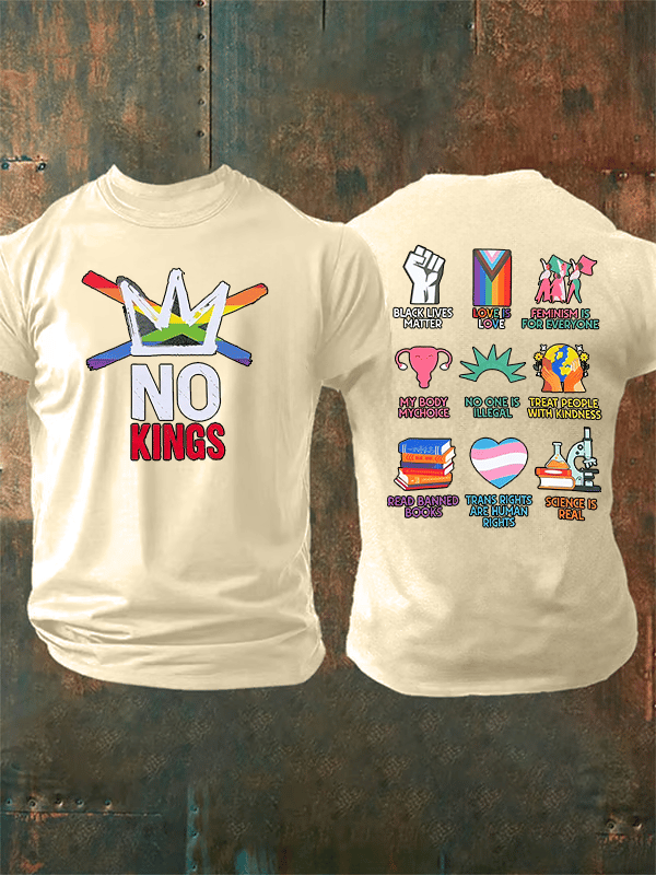 🔥Buy 3 Get 15% Off🔥Men's No Kings Print T-Shirt