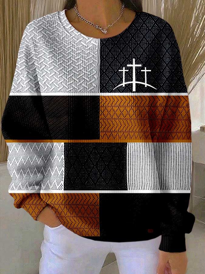 Women's Faith Print Casual Sweatshirt
