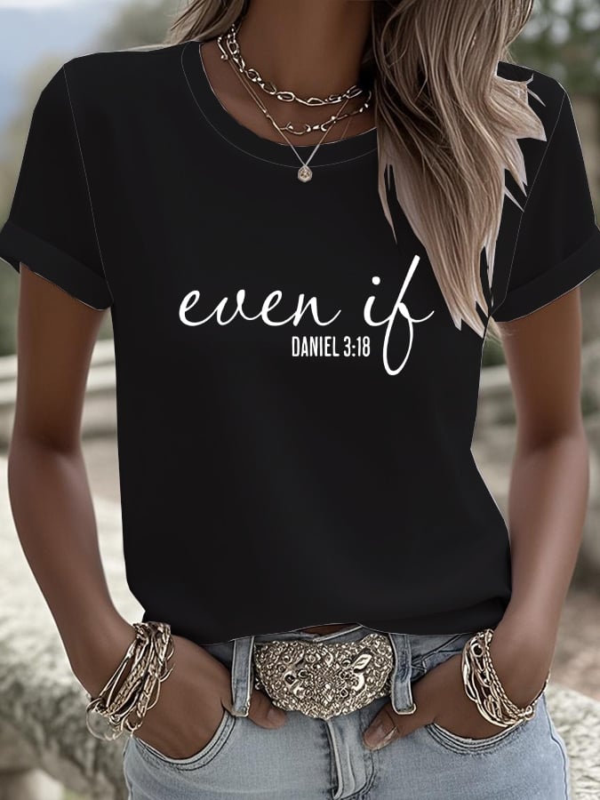 Women's Retro Even If Print T-Shirt