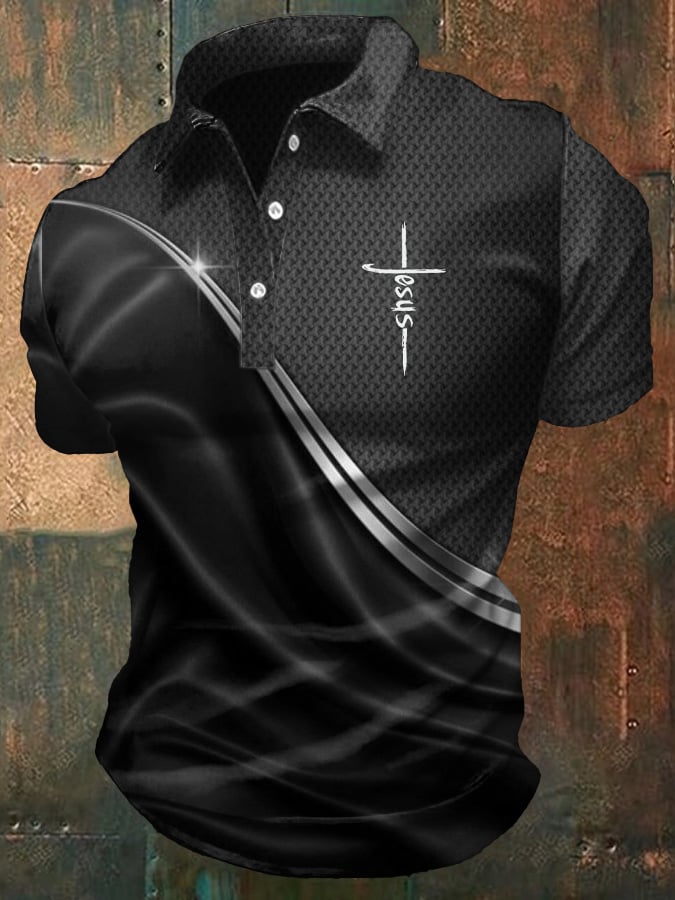 🔥Buy 3 Get 15% Off🔥Men's Casual Christian Print Polo Shirt