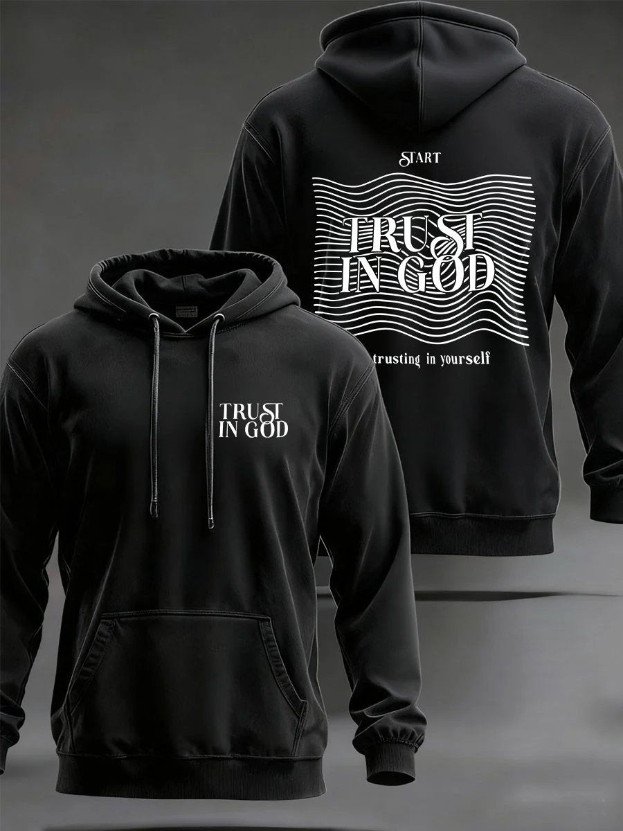 Men'S "Trust In God, Not In Yourself" Faith Print Hooded Sweatshirt