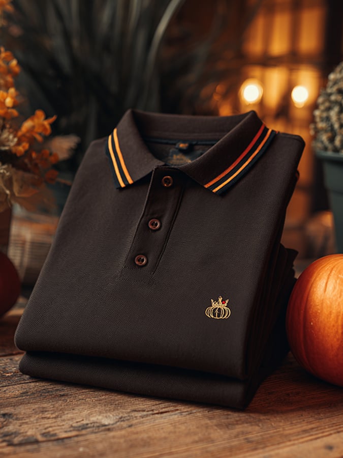 🔥Buy 3 Get 15% Off🔥Men's Offline Business Autumn Pumpkin Contrast Polo