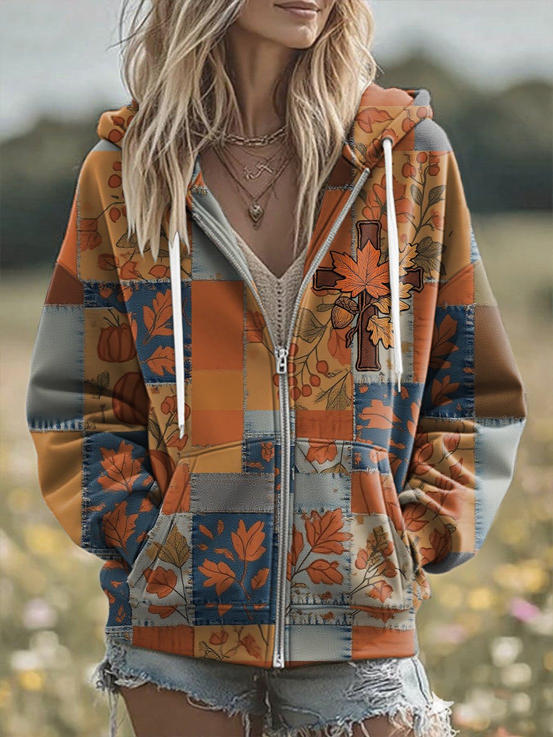 Women'S Casual Autumn Faith Print Hoodie