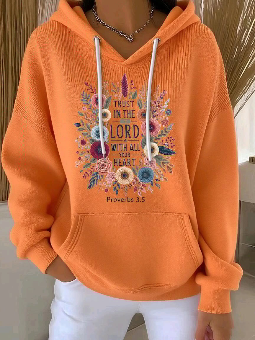 Women's Faith Print Casual Hoodie