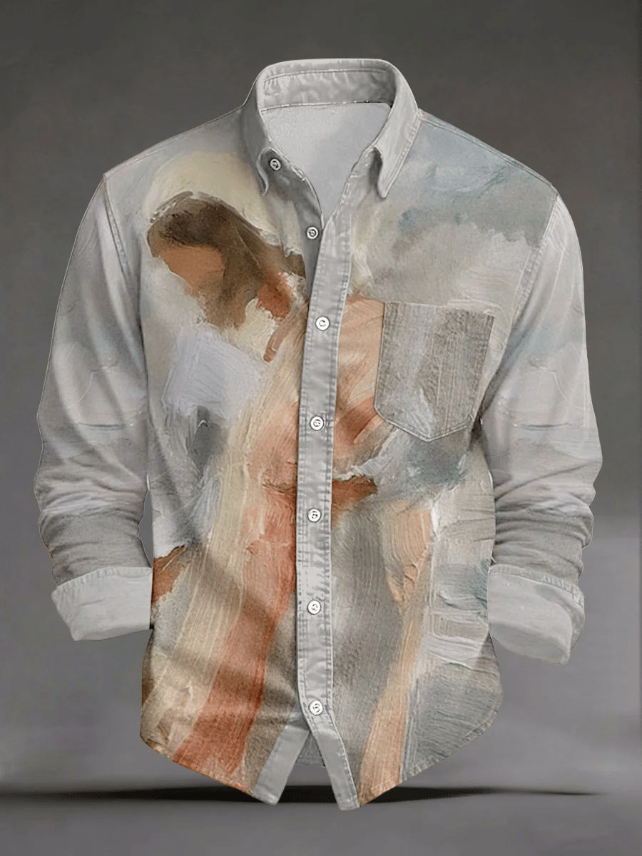 Men's Faith Print Fashion Casual Shirt (With Pockets)