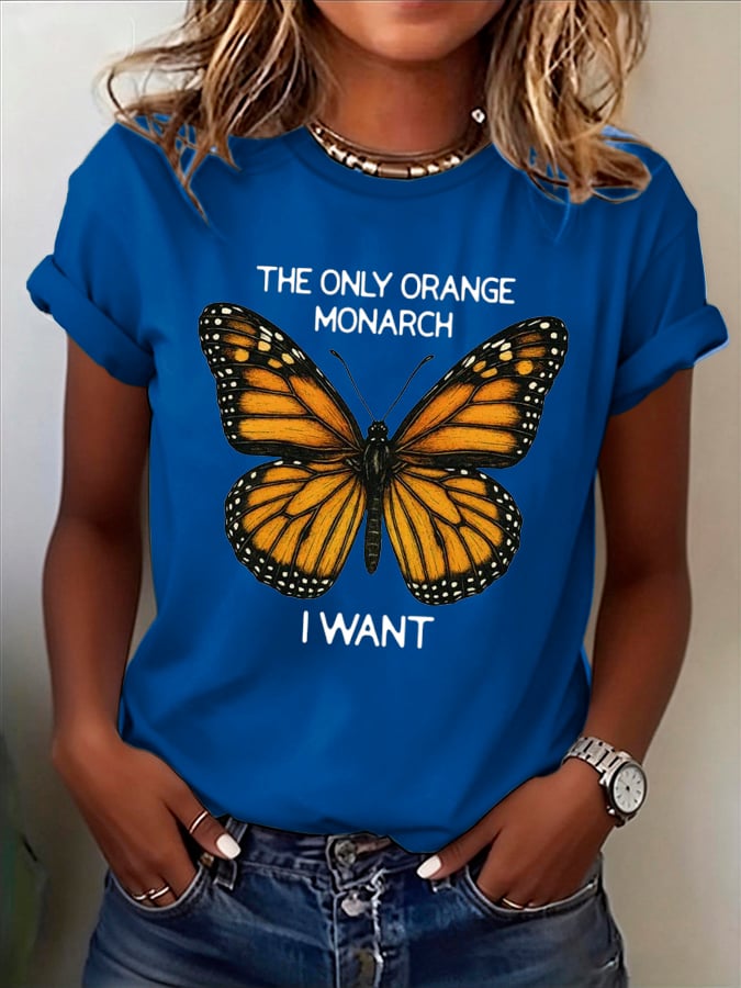 🔥Buy 3 Get 15% Off🔥Women's The Only Orange Monarch I Want Print T-Shirt