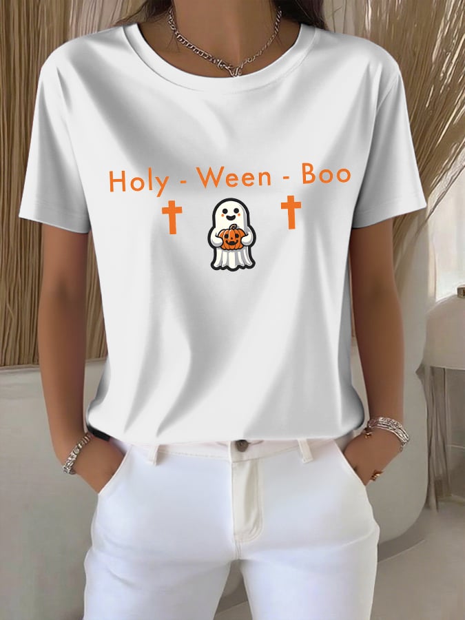 Women'S Casual Halloween Faith Short Sleeve T-Shirt