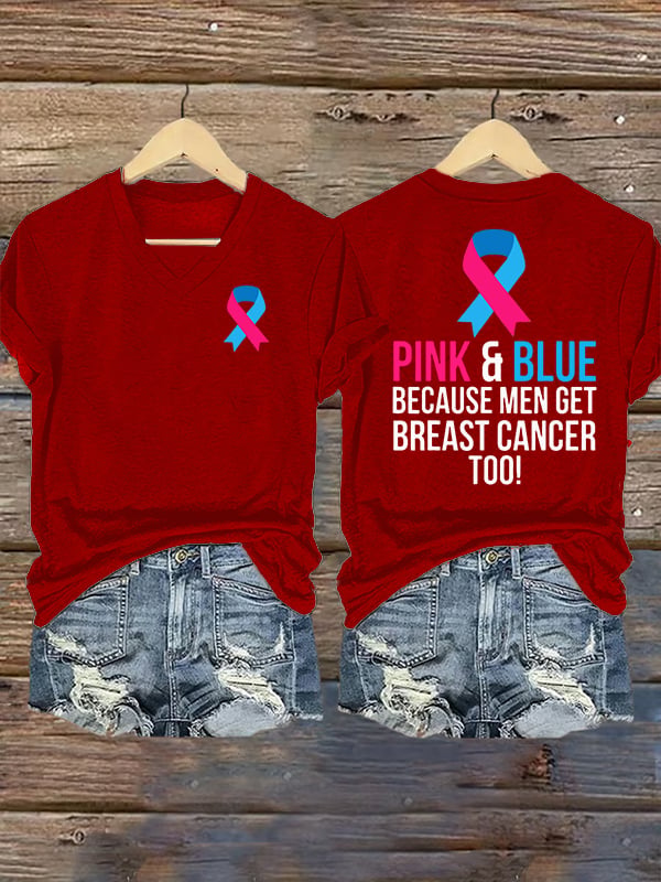 Women's Casual Breast Cancer Print T-Shirt