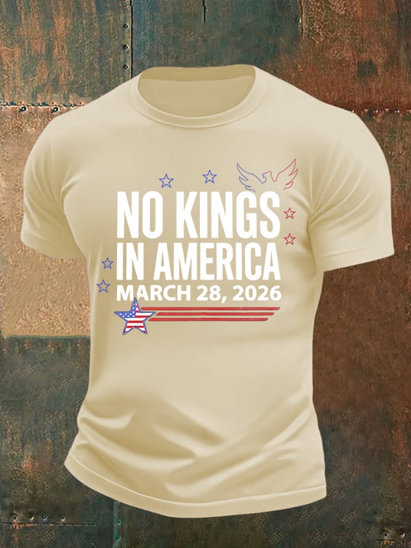 🔥Buy 3 Get 15% Off🔥Men's NO KINGS IN AMERICA Print T-Shirt