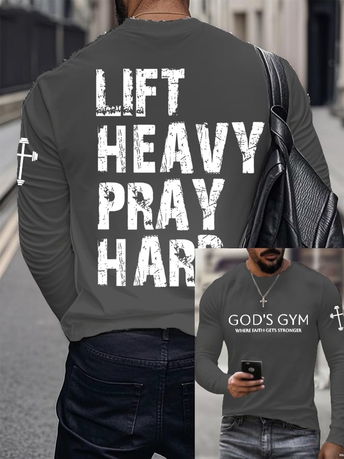 🔥Buy 3 Get 15% Off🔥Men's Raven's Gym Faith Printed Long Sleeve Top