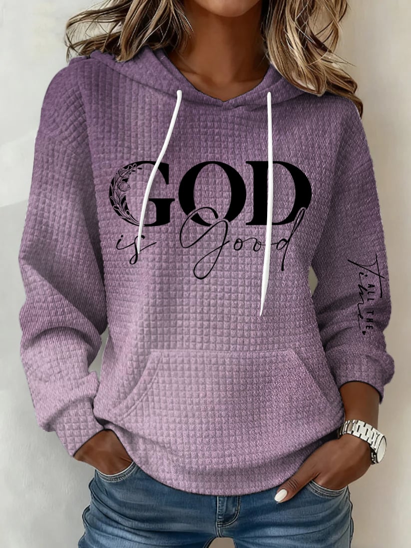 Women's Retro God Is Good Faith Printed Sweatshirt