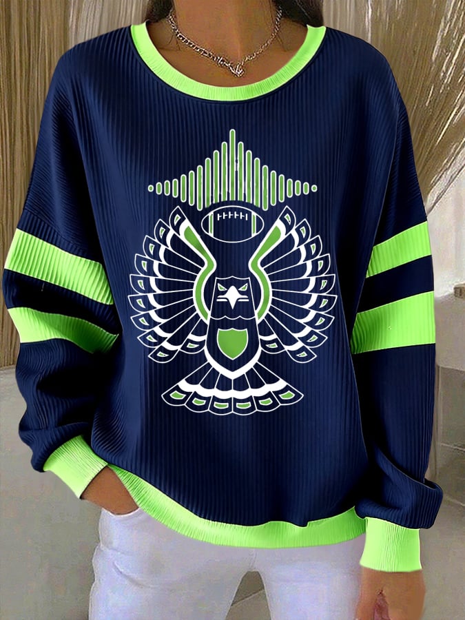 Women's Football Print Casual Sweatshirt