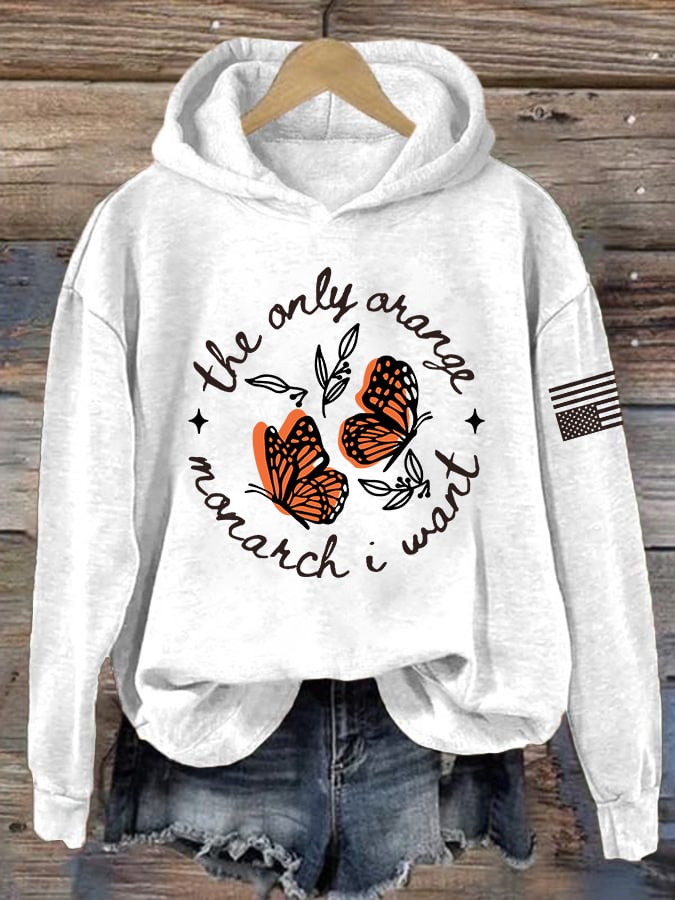 🔥Buy 3 Get 15% Off🔥Retro The Only Orange Monarch I Want Monarch Butterflies Print Hoodie