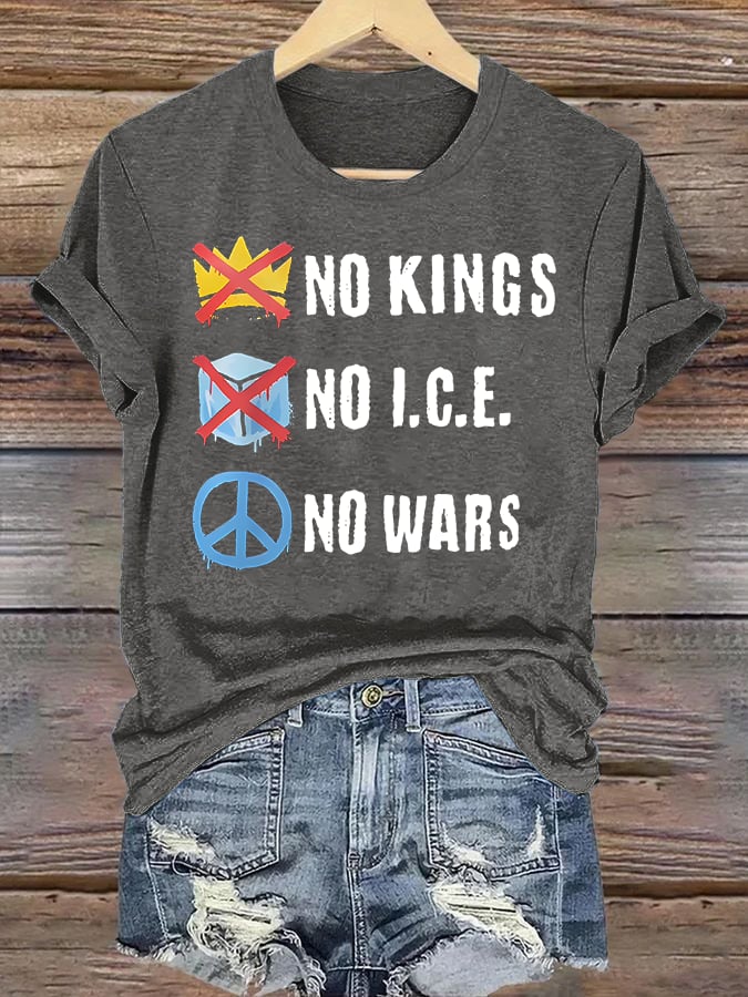 🔥Buy 3 Get 15% Off🔥Women's No Kings Print T-Shirt