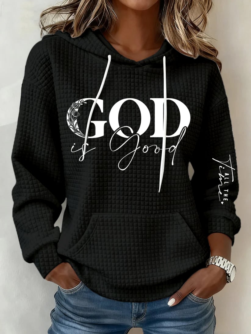 Women's Retro God Is Good Faith Printed Sweatshirt