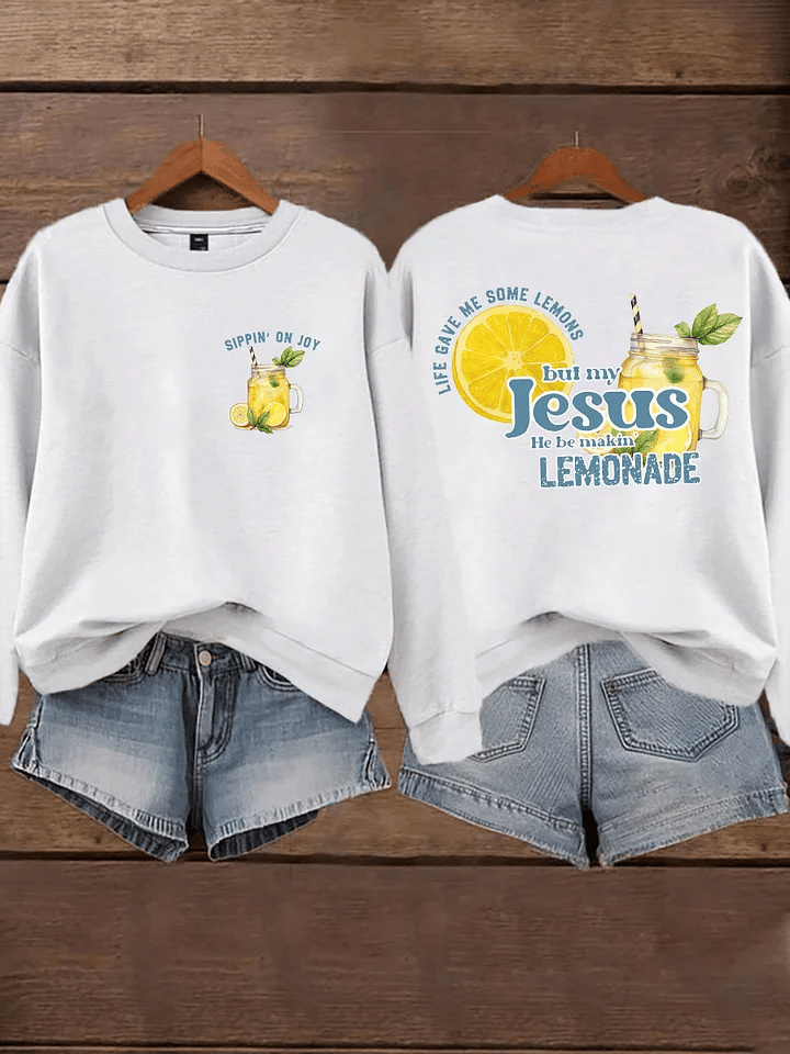 Women's Life Gave Me Some Lemons, But My Jesus Turned Them Into Lemonade Faith Print Hoodie
