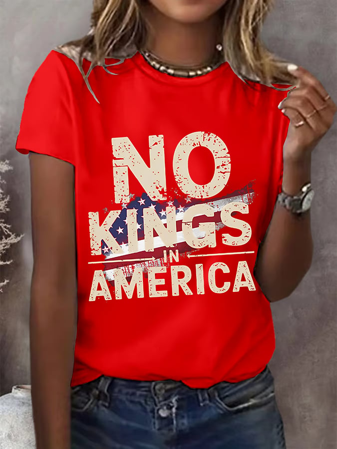 🔥Buy 3 Get 15% Off🔥Women's America has No Kings Printed Casual T-Shirt