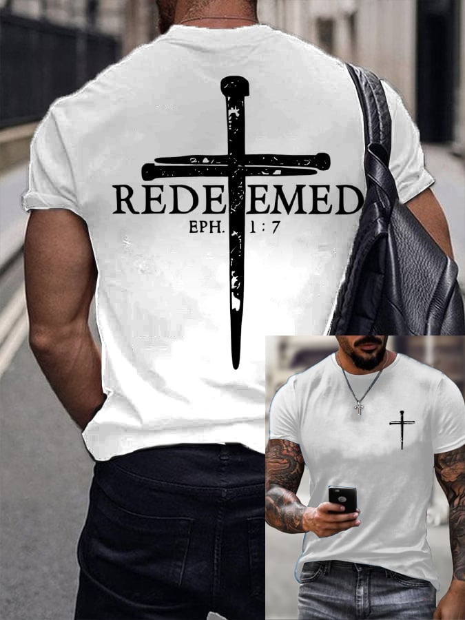 Men's Redemption And Forgiveness Print Short-Sleeved T-Shirt