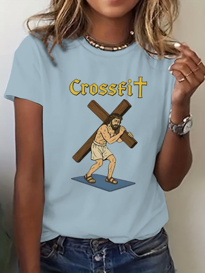 🔥Buy 3 Get 15% Off🔥Women's Crossfit Jesus Print Casual T-Shirt