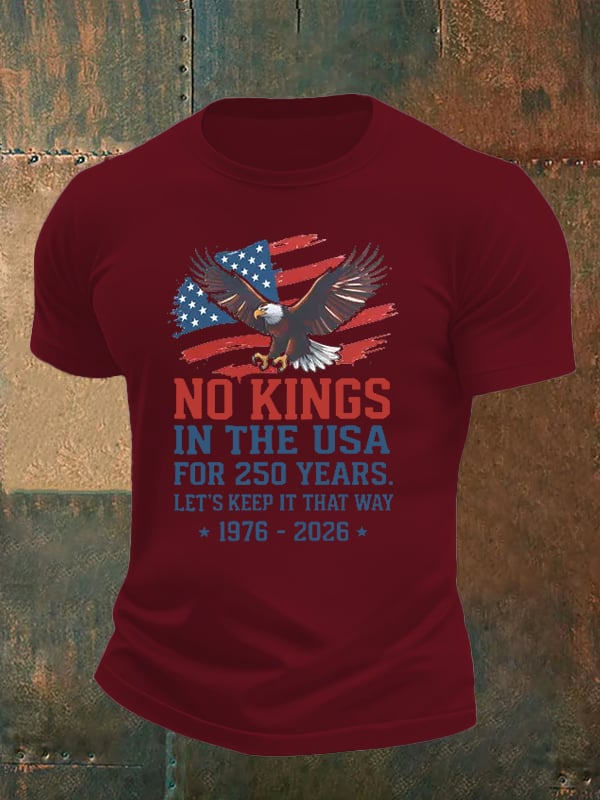 🔥Buy 3 Get 15% Off🔥Men's No Kings USA Patriotic Tee ,250 Years of Democracy printed T-shirt