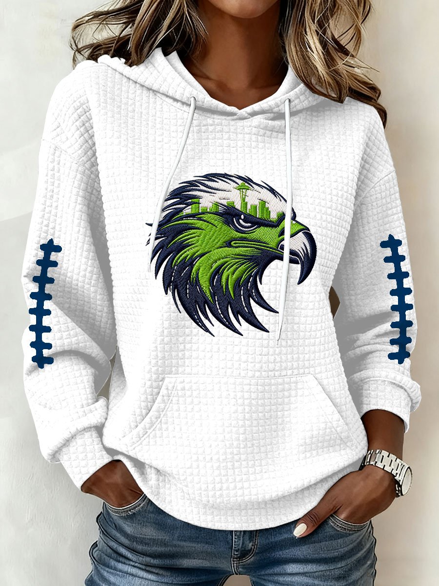 Women's Football Print Hoodie Sweatshirt