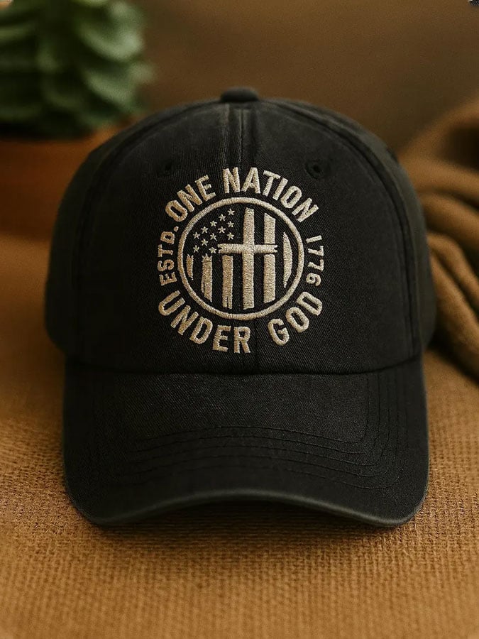 Unisex Faith ONE NATION UNDER GOD ESTD. 1776 Print Hat