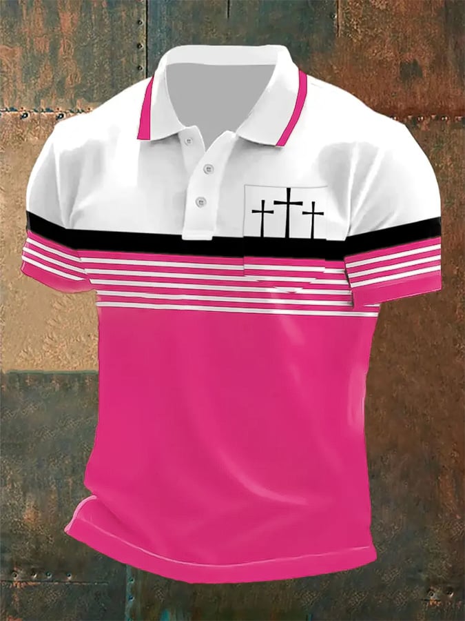 🔥Buy 3 Get 15% Off🔥Men's Retro Faith Casual Printed With Pocket Polo Shirt