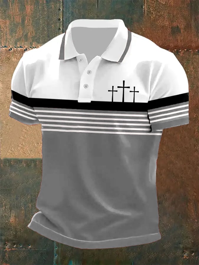 🔥Buy 3 Get 15% Off🔥Men's Retro Faith Casual Printed Polo Shirt