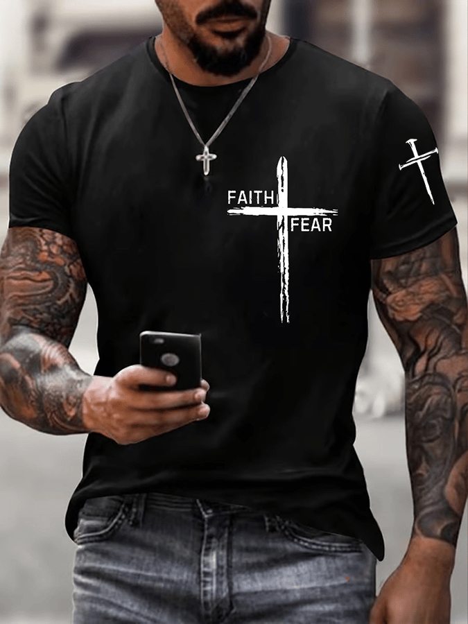 🔥Buy 3 Get 15% Off🔥Men's Faith Printed Casual T-Shirt