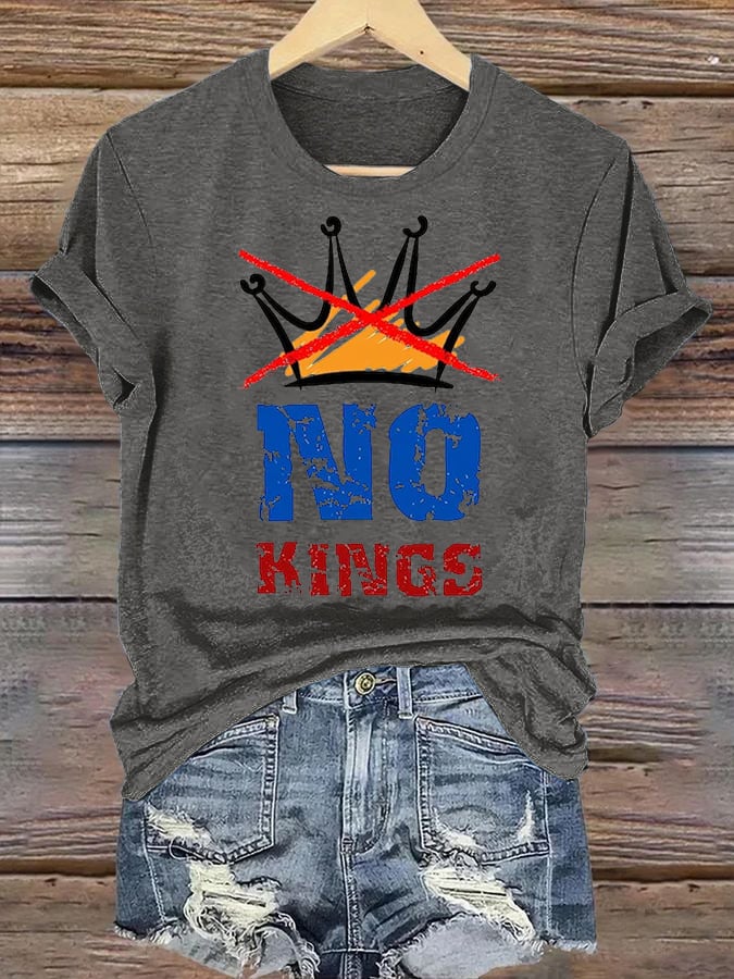 🔥Buy 3 Get 15% Off🔥Women's NO KINGS Print T-Shirt