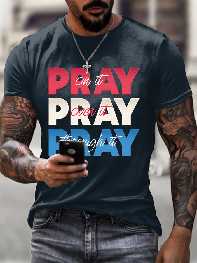 Men'S Casual Prayer Prayer Faith Short-Sleeved T-Shirt