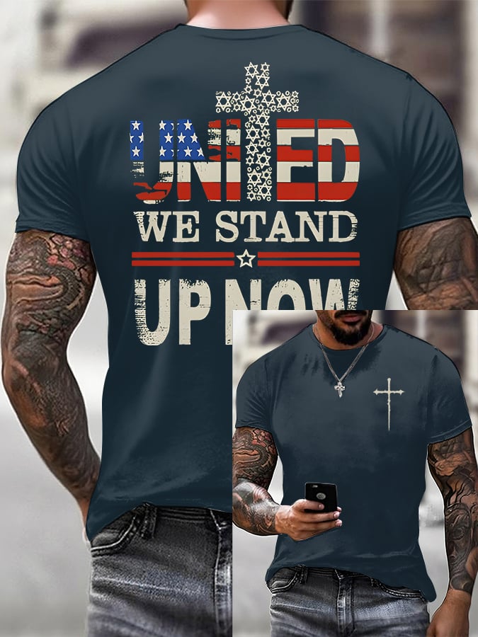 United In Solidarity, Patriotic Christian Print T-Shirt