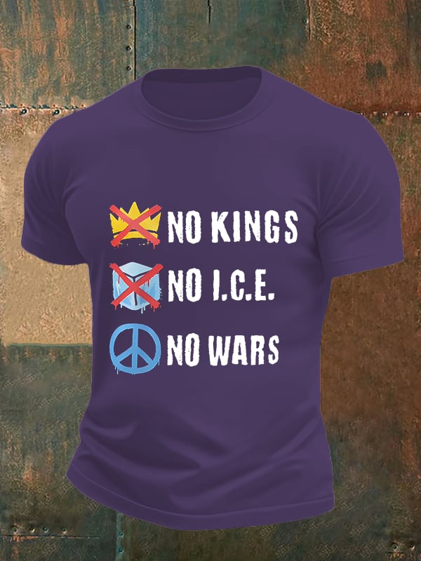 🔥Buy 3 Get 15% Off🔥Men's No Kings Print T-Shirt