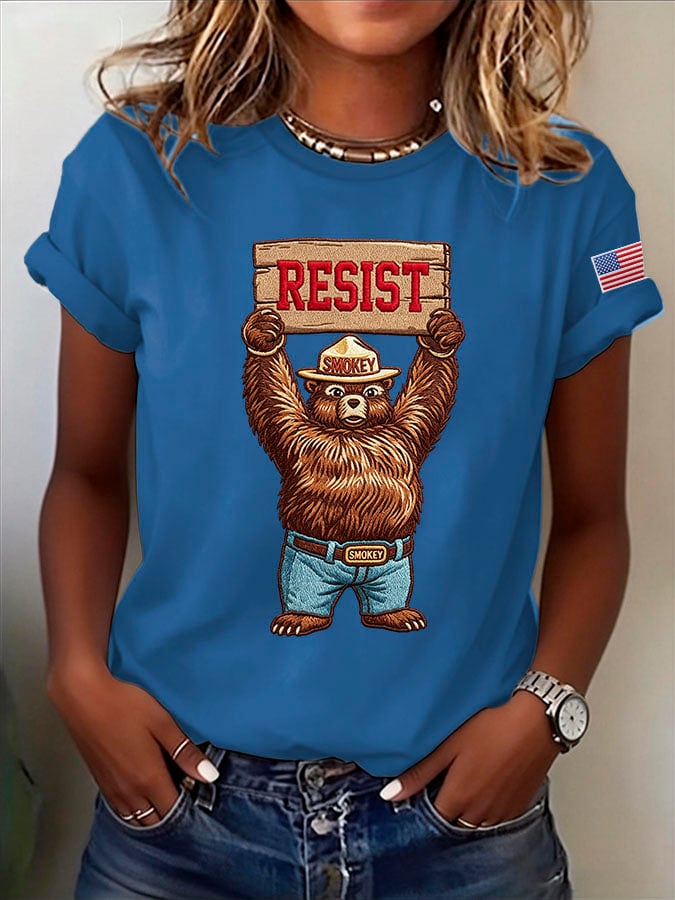 Women's Retro Resist Save The Forest Service Print T-Shirt