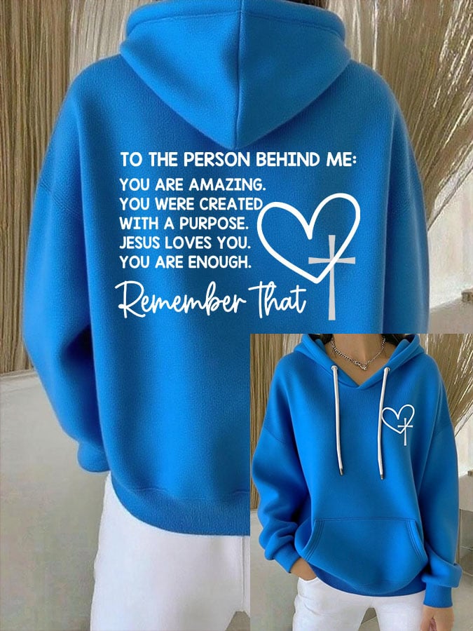Women's Dear Person Behind Me Christian Print Casual Hoodie