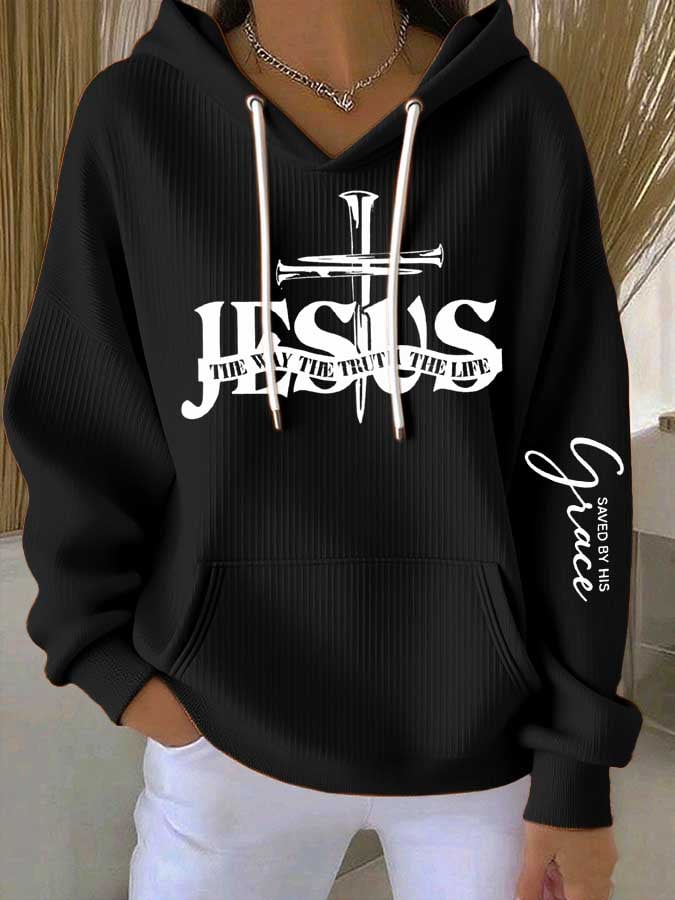 Women's Jesus Printed Casual Sweatshirt
