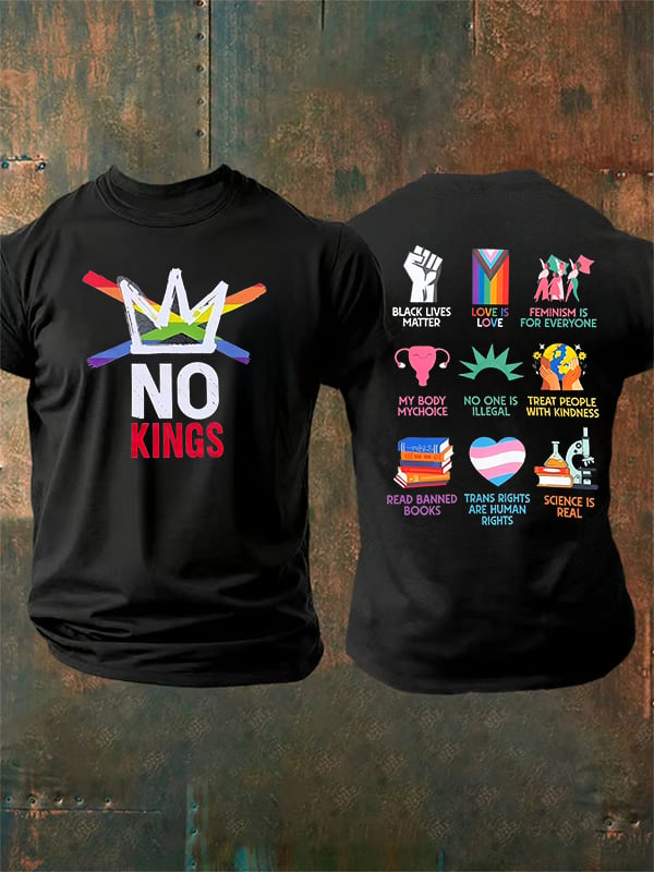 🔥Buy 3 Get 15% Off🔥Men's No Kings Print T-Shirt