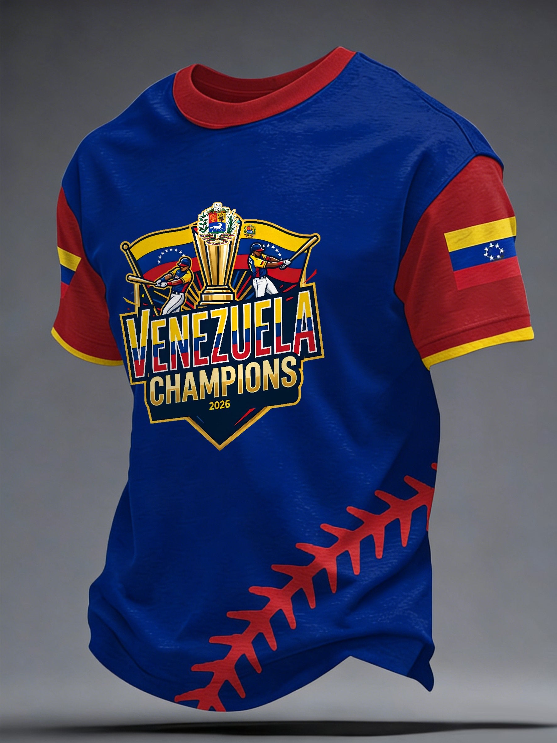Men's Venezuelan Baseball Champions Print Casual T-shirt