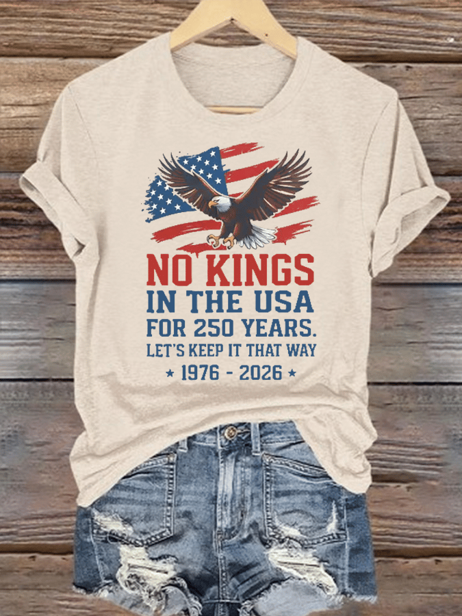 🔥Buy 3 Get 15% Off🔥Women's No Kings USA Patriotic Tee ,250 Years of Democracy printed T-shirt